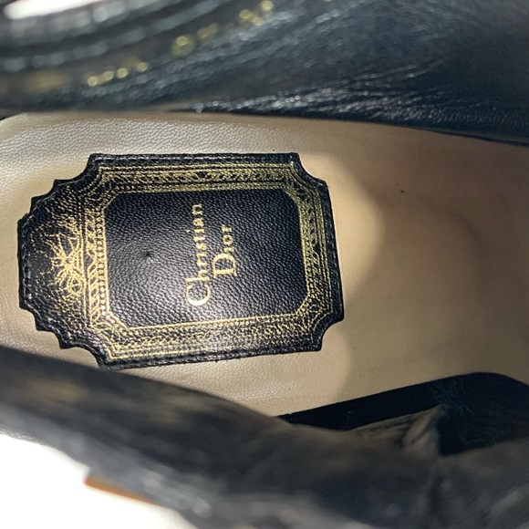 CHRISTIAN DIOR Black Leather Women's Booties - Picture 13 of 14